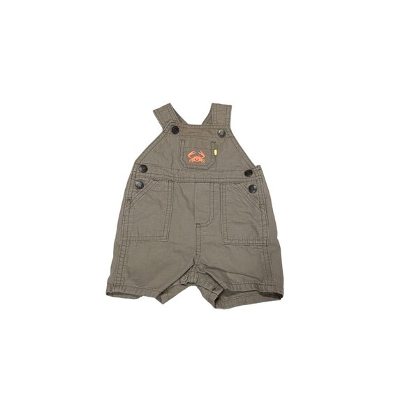 Carters Crab Embroidered Overalls Beige Size 3 Months Casual Neutral Coastal - Picture 1 of 10